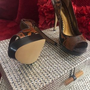Stiletto snake print  heels